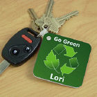 Personalized Go Green Key Chain